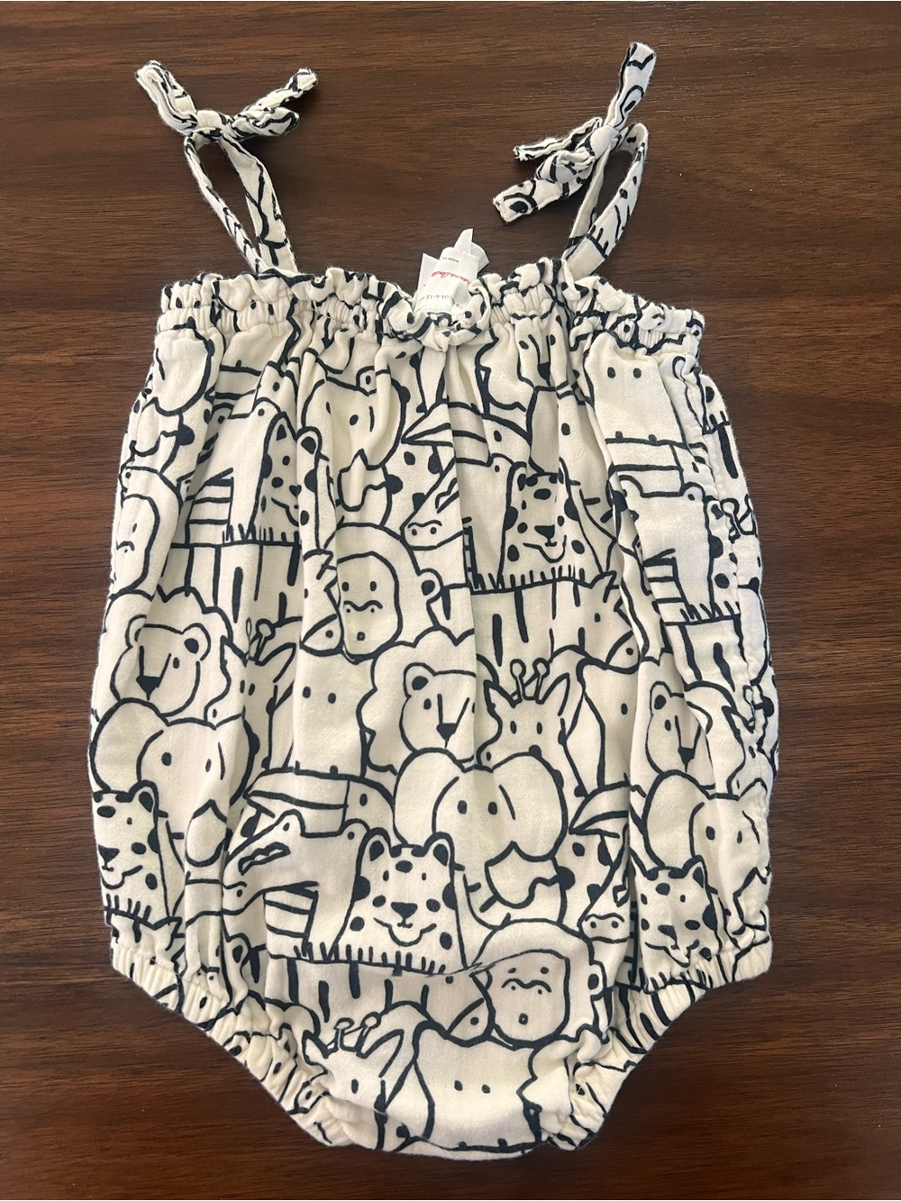 Hanna Andersson White Romper with Black Sketch Print